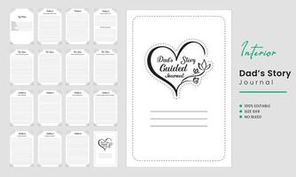 Dad's Story Guided Journal Template design vector