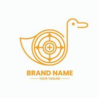 duck target logo, mono line logotype, outline. suitable for logo, icon, symbol and sign vector