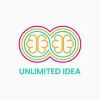 unlimited idea. infinite and brain concept logo. line, simple, clean and elegant logotype. suitable for logo, icon, symobl and sign vector