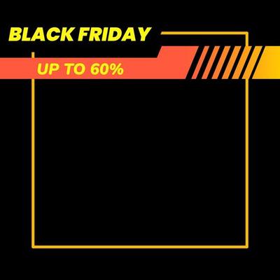 black friday up to sixty percent background with frame. simple and elegant style. suitable for banner, flyer and feed