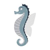 Illustration of cute seahorse on white background vector illustration cartoon flat style