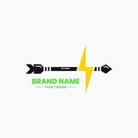 lightning arrow logo concept. flat, modern, combination, simple and line style. suitable for logo, icon, symbol and sign. such as businesses in the field, expedition, speed and insurance logo vector