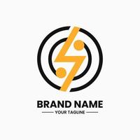 lightning circle percentage logo concept. flat, modern, combination, simple and line style. suitable for logo, icon, symbol and sign. such as expedition, speed and power logo vector