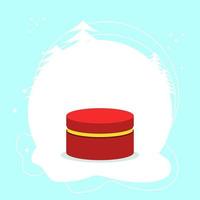 red cylinder podium. 3d, modern and winter style. suitable for flyer, feed, background, product vector