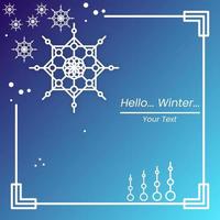 Winter Background with frame and snowflakes. suitable for greeting card vector