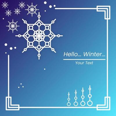 Winter Background with frame and snowflakes. suitable for greeting card