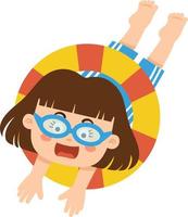 Cute funny girl in a rubber swimming vector