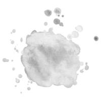 Abstract isolated grayscale vector watercolor stain. Grunge element for paper design