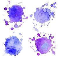 Set of vector watercolor spot with splashes. 4 watercolor blot for your design