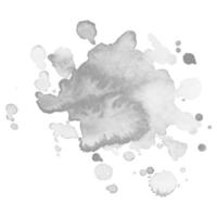 Abstract isolated grayscale vector watercolor stain. Grunge element for paper design