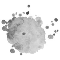 Abstract isolated grayscale vector watercolor stain. Grunge element for paper design