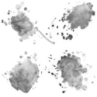 Grayscale abstract watercolor splashes. Background for your design. vector