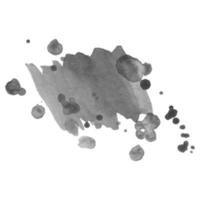 Abstract isolated grayscale vector watercolor stain. Grunge element for paper design