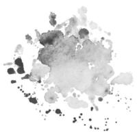 Abstract isolated grayscale vector watercolor stain. Grunge element for paper design