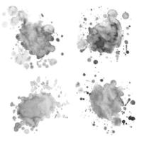 Grayscale abstract watercolor splashes. Background for your design vector