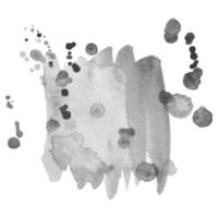 Abstract isolated grayscale vector watercolor stain. Grunge element for paper design