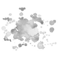 Abstract isolated grayscale vector watercolor stain. Grunge element for paper design