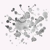 Abstract isolated grayscale vector watercolor stain. Grunge element for paper design