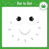 Connect the dots. Frog. Dot to dot educational game. Coloring book for preschool kids activity worksheet. vector