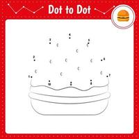 Connect the dots. Burger. Food. Dot to dot educational game. Coloring book for preschool kids activity worksheet. vector