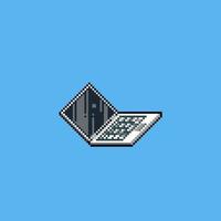 Pixel art laptop computer icon illustration vector