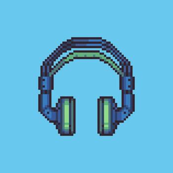 ilustración de arte de píxeles de auriculares vectoriales editables para el desarrollo de juegos, activos de juegos, activos web, diseño gráfico y propósito impreso. vector