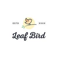 Leaf bird logo design vector illustration