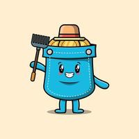 Cute cartoon Agricultural worker pocket vector