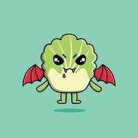 Cute mascot cartoon Chinese cabbage as dracula vector