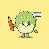 Chinese cabbage cute cartoon clever student vector