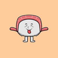 Cute cartoon sushi with flashy expression vector