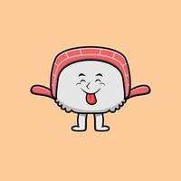 Cute cartoon sushi with flashy expression vector