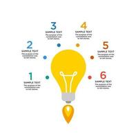 flat bulb light infographic vector template design