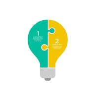 flat bulb light infographic vector template design