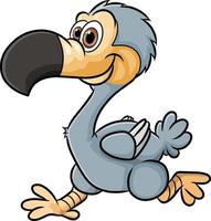 The happy dodo bird is running very fast vector