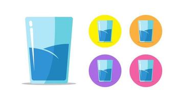 vaso de agua diseño plano aislado sobre fondo blanco. diseño de icono de vaso de agua de colección vector