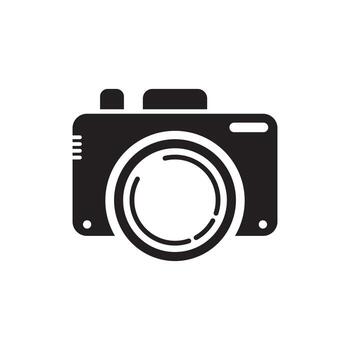Camera icon, flat photo camera vector isolated. Modern simple snapshot photography sign. Instant Photo internet concept. Suitable for website design, web button, mobile app.