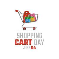 vector graphic of shopping cart day good for shopping cart day celebration. flat design. flyer design.flat illustration.