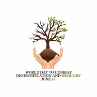vector graphic of World Day to Combat Desertification and Drought celebration. flat design. flyer design.flat illustration.