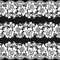 Lace seamless pattern with flowers vector