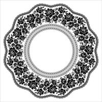 Ornamental round lace pattern vector