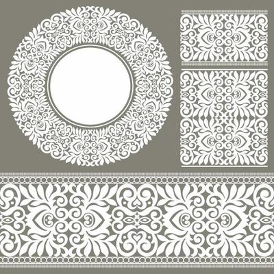 Vector Floral Frame Set