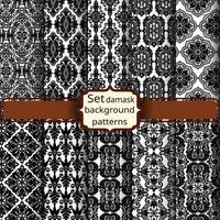 damask backgrounds set vector