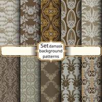 damask backgrounds set vector