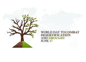 gráfico vectorial del día mundial para combatir la desertificación y la celebración de la sequía. diseño plano. diseño de volante. ilustración plana. vector