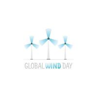 gráfico vectorial del día mundial del viento bueno para la celebración del día mundial del viento. diseño plano. diseño de volante. ilustración plana. vector