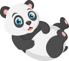 Cartoon cute baby panda posing vector