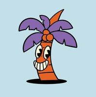 Vintage Coconut Tree Mascot vector illustration