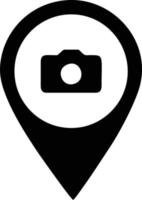 símbolo de ubicación con icono de cámara dentro vector