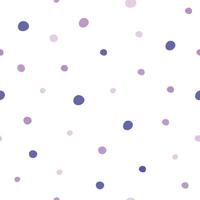 Dotted seamless pattern on purple background. Summer vector seamless pattern. Simple graphic design. Bright Very Peri wallpaper, good for printing. Hand drawn pattern